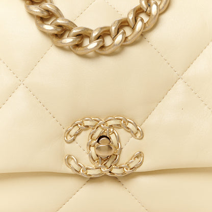 Chanel Lambskin Quilted Medium Chanel 19 Flap Yellow 8 of 11