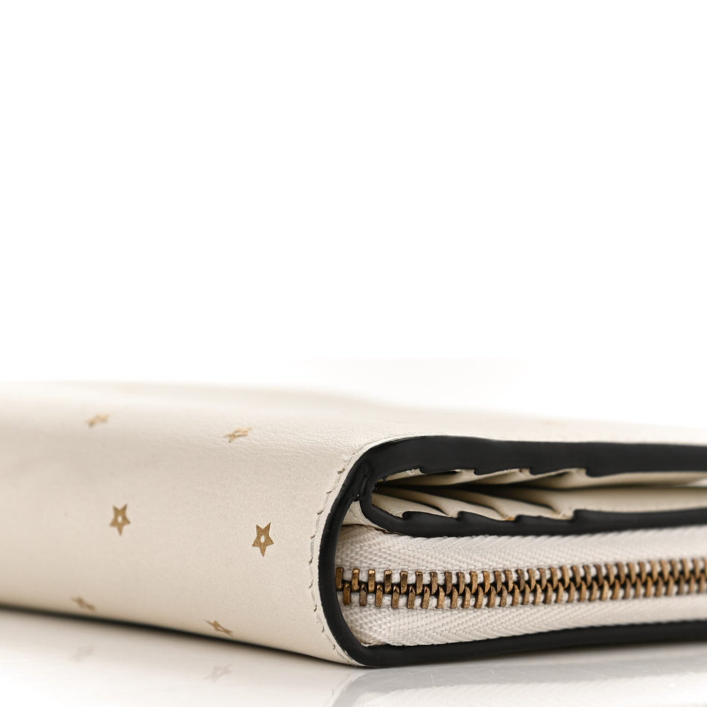 Calfskin Stars Voyageur French Wallet White Gold