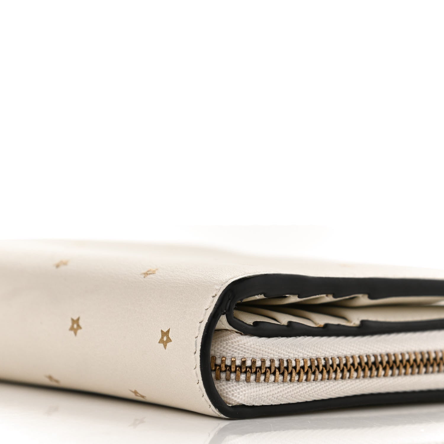 Christian Dior Calfskin Stars Voyageur French Wallet White Gold 9 of 9