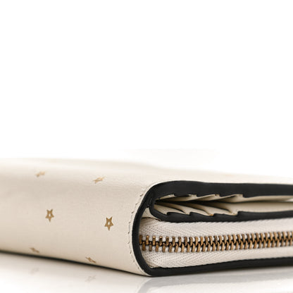 Christian Dior Calfskin Stars Voyageur French Wallet White Gold 9 of 9