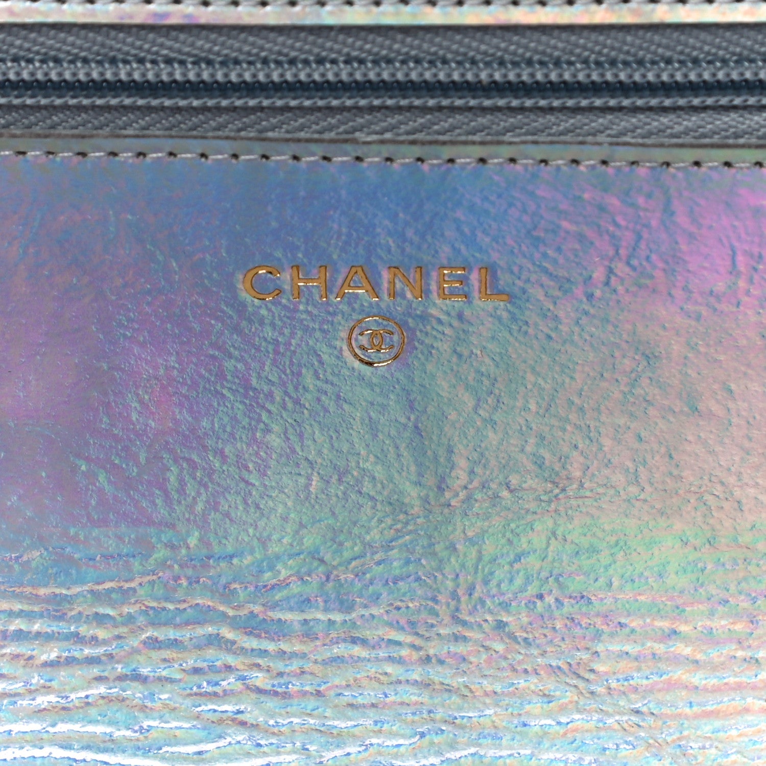 Chanel Iridescent Goatskin Quilted Wallet On Chain WOC Silver 6 of 11