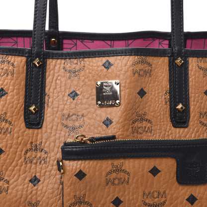 MCM Visetos Medium Project Reversible Shopper Tote Cognac 10 of 10