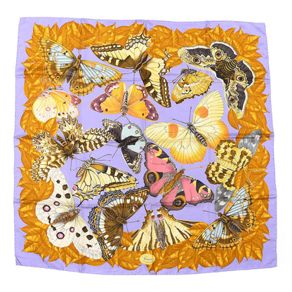 Gucci Silk Moth Square Scarf Purple Multicolor 1 of 3