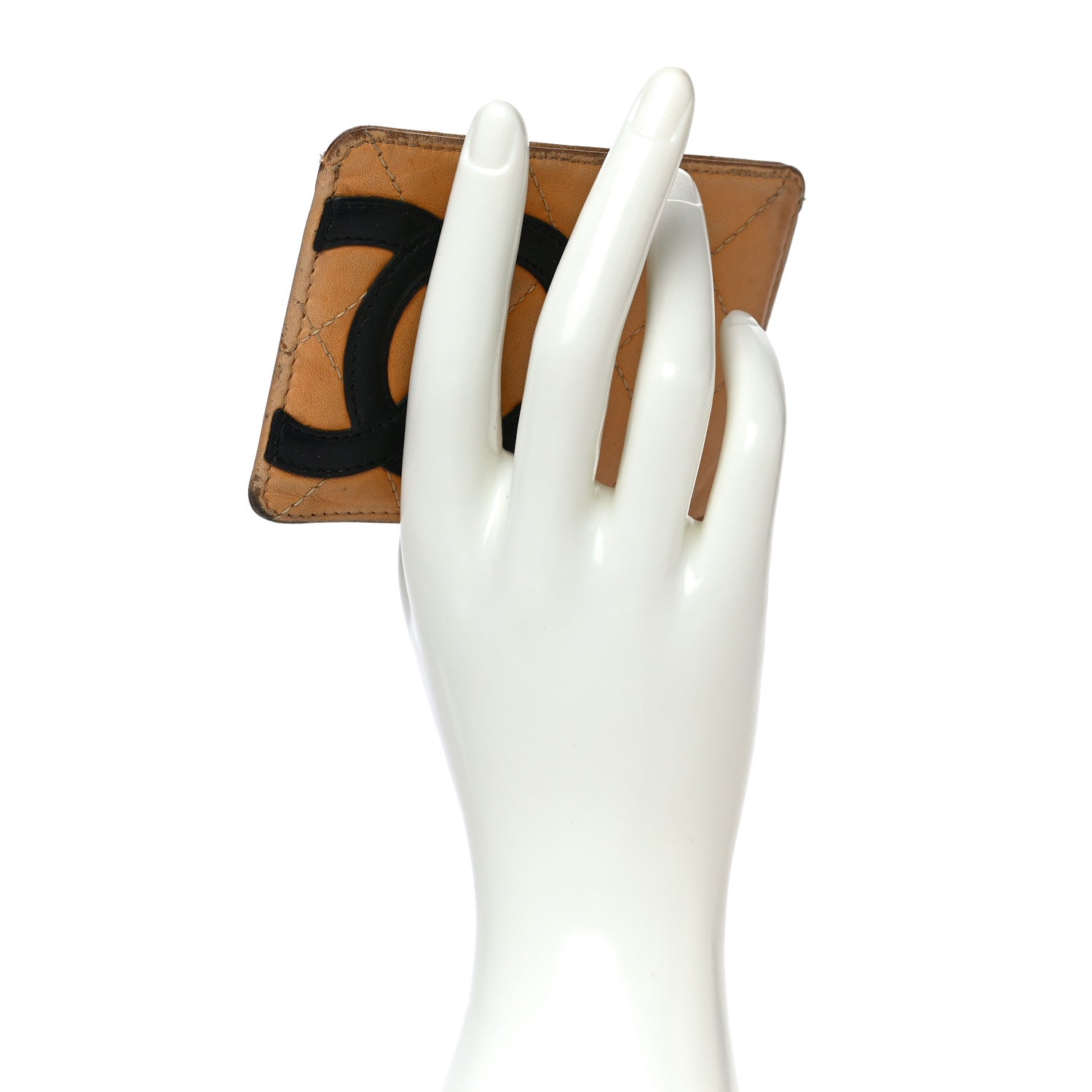 Chanel Calfskin Quilted Cambon Card Holder Beige Black 2 of 30