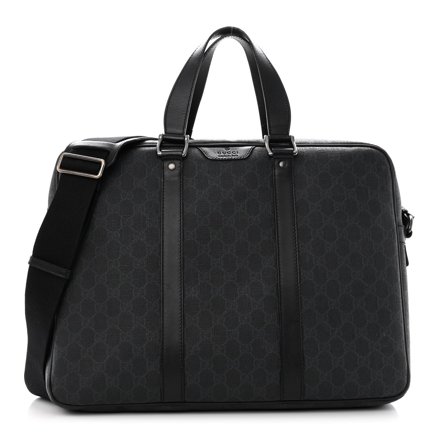 GG Supreme Monogram Briefcase Black Grey