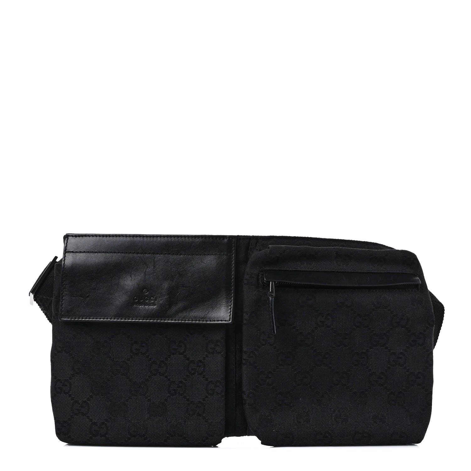 Gucci GG Monogram Double Pocket Belt Bag Black 1 of 10