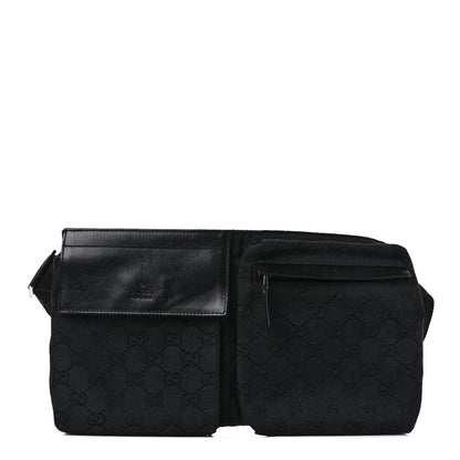 Gucci GG Monogram Double Pocket Belt Bag Black 1 of 10