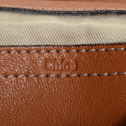 Chloe Calfskin Mini Marcie Lock Round Crossbody Bag Brown 6 of 8