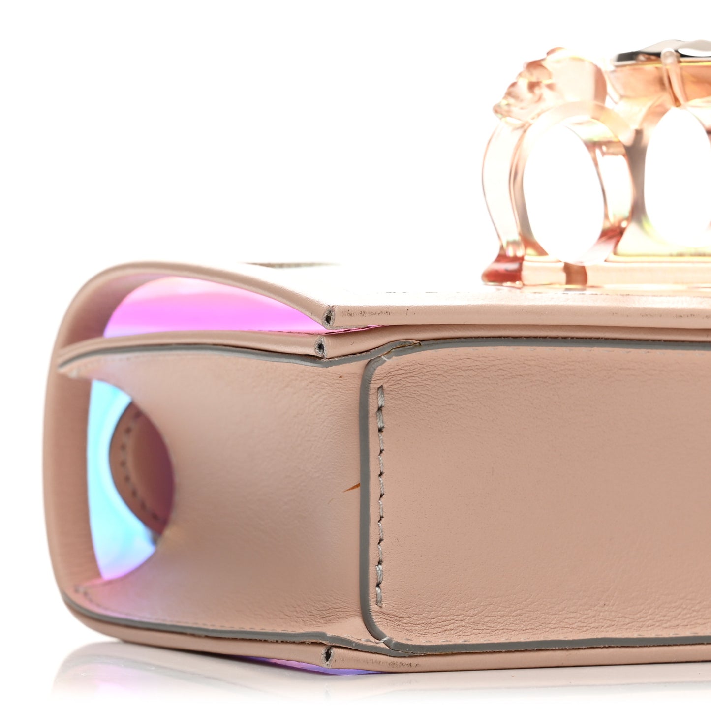 Iridescent PVC Calfskin Mini Knuckle Crossbody
