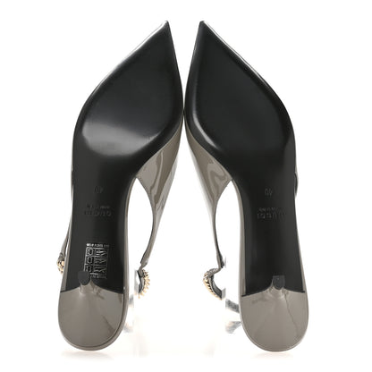Gucci Patent Signoria 35mm Slingback Pumps 40 New Fango 6 of 9