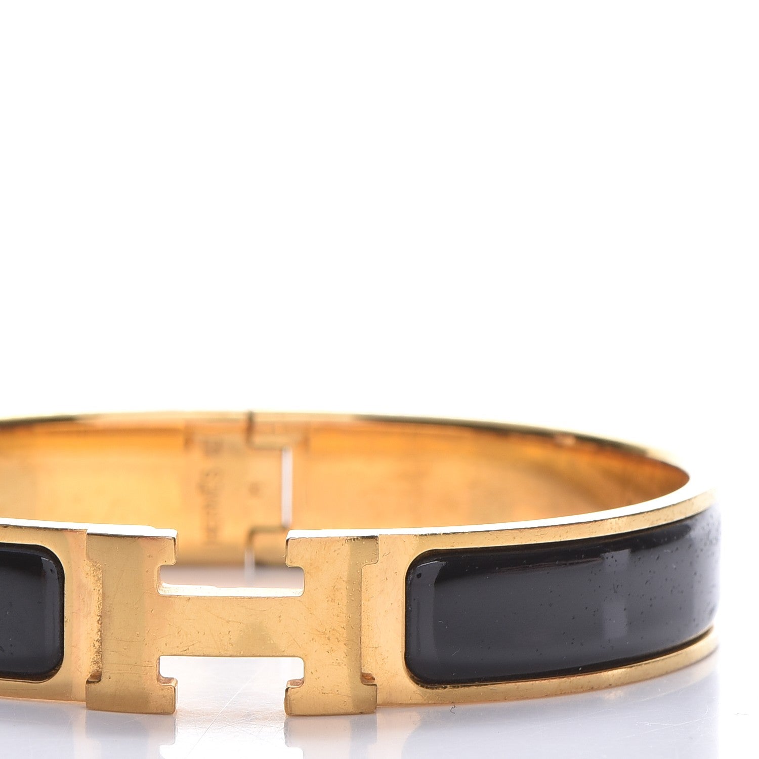 Hermes Enamel Narrow Clic Clac H Bracelet GM Black 5 of 7