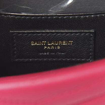 Saint Laurent Lambskin Matelasse Chevron Monogram Small Sulpice Bag Fuchsia 6 of 10