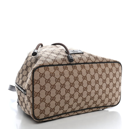 Gucci Monogram Dollar Calfskin O Drawstring Backpack Beige Ebony Testa di Moro Dark Chocolate 4 of 8
