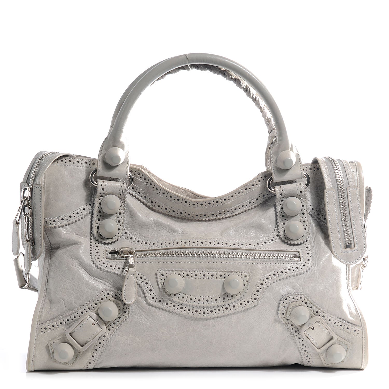 Balenciaga Agneau Giant Brogues Hardware City Argent 1 of 10