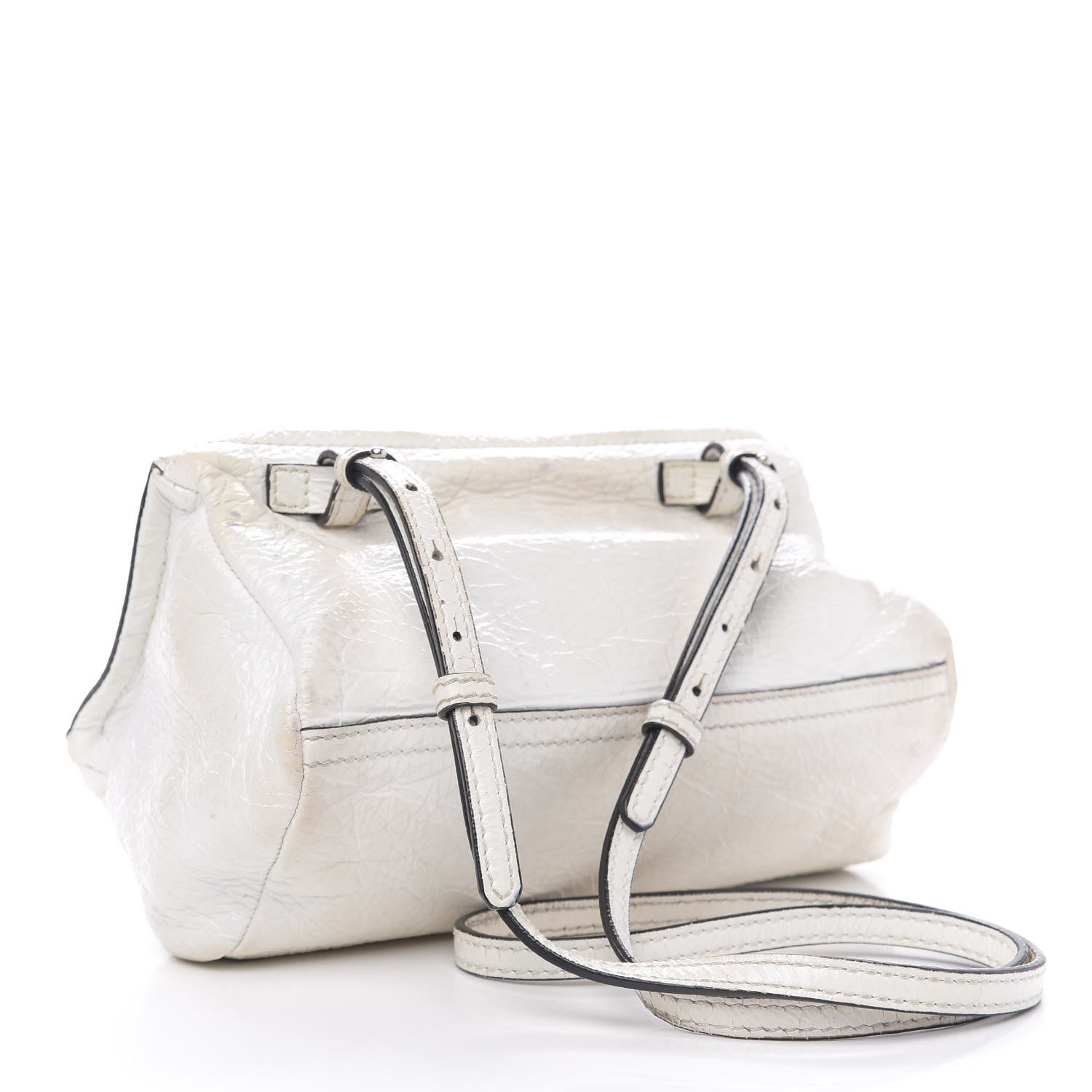 Givenchy Crinkled Patent Deerskin Mini Pandora White 3 of 17