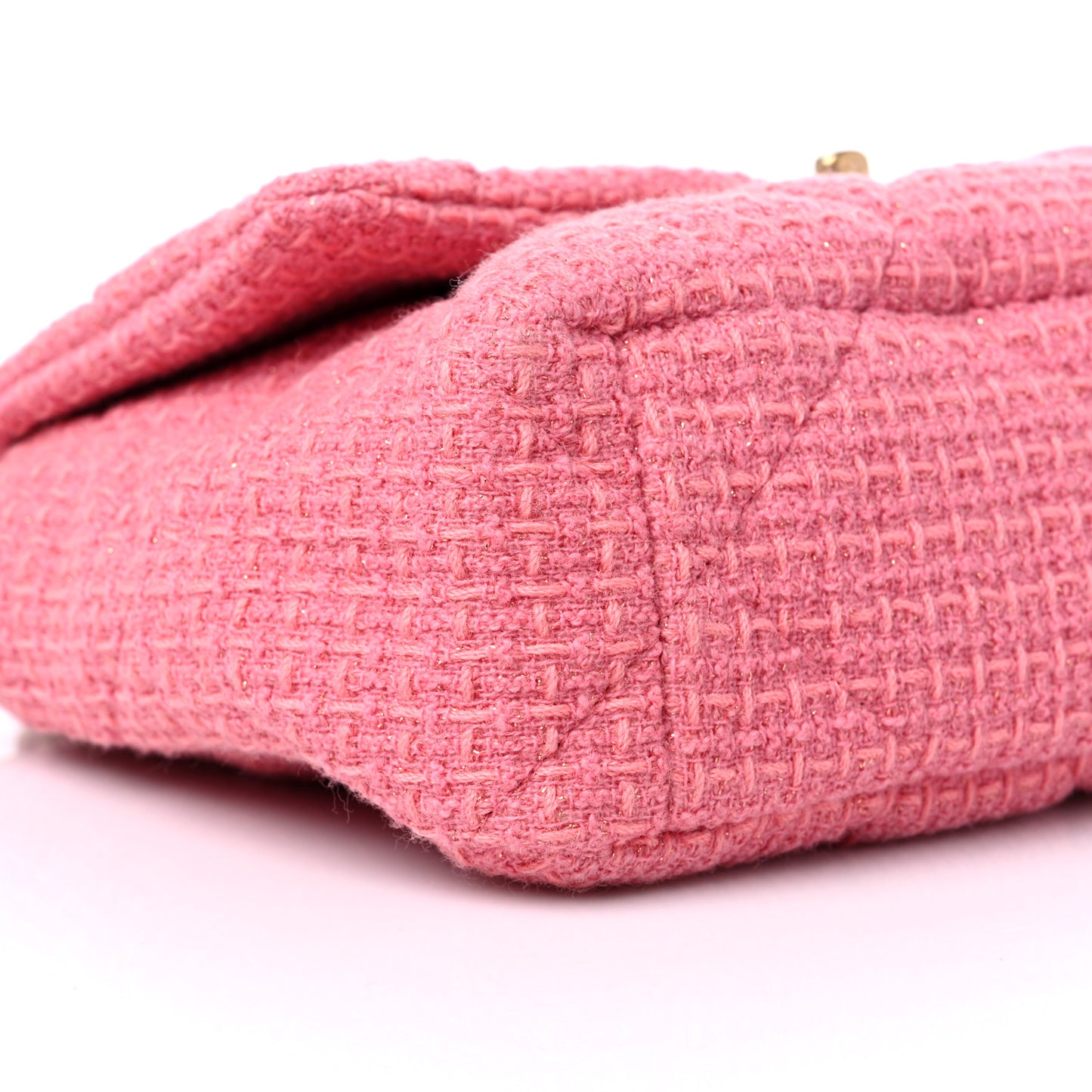 Metallic Tweed Quilted Large Chanel 19 Flap Pink