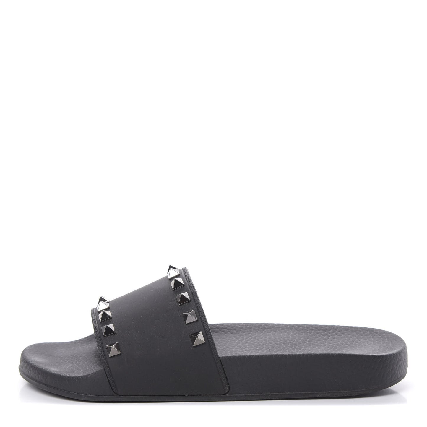 Rubber Rockstud Slide Sandals 38 Black