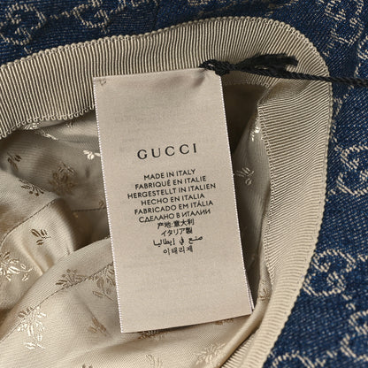 Gucci Washed Jacquard Denim Nappa GG Monogram Oscar Bucket Hat L Denim Cuir 9 of 9