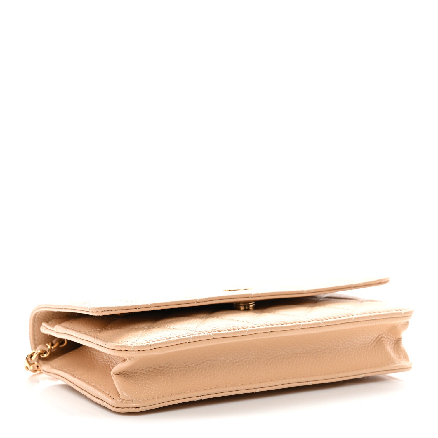 Chanel Caviar Quilted Wallet on Chain WOC Beige 4 of 12