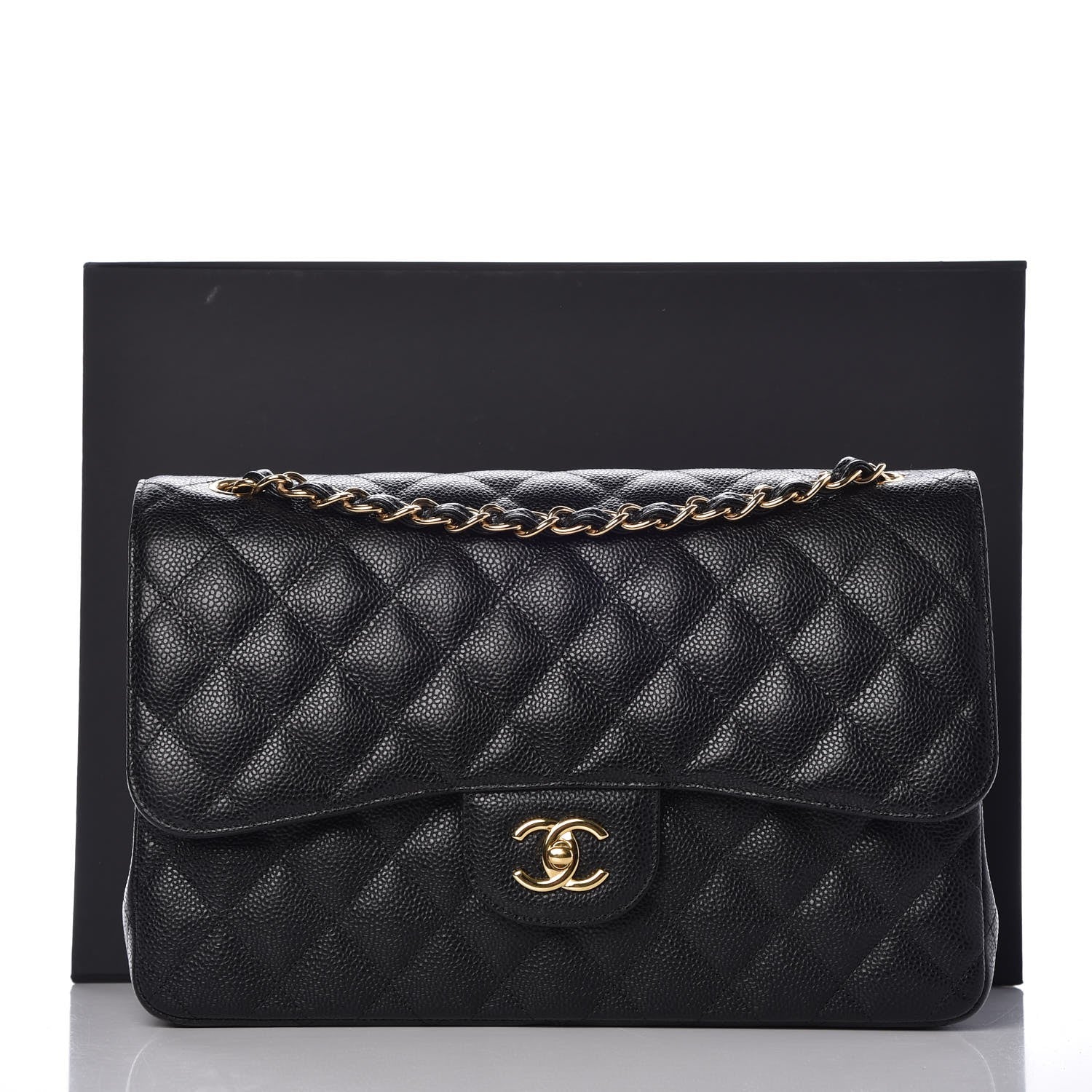 Chanel Caviar Quilted Jumbo Double Flap Black 9 of 9