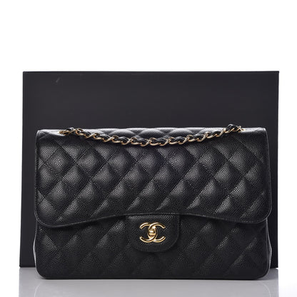 Chanel Caviar Quilted Jumbo Double Flap Black 9 of 9