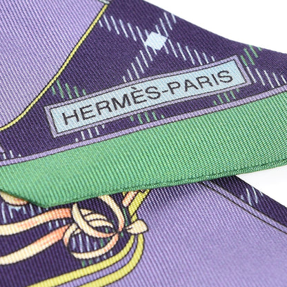 Hermes Silk Camails Twilly Violet Azur Celado 3 of 5