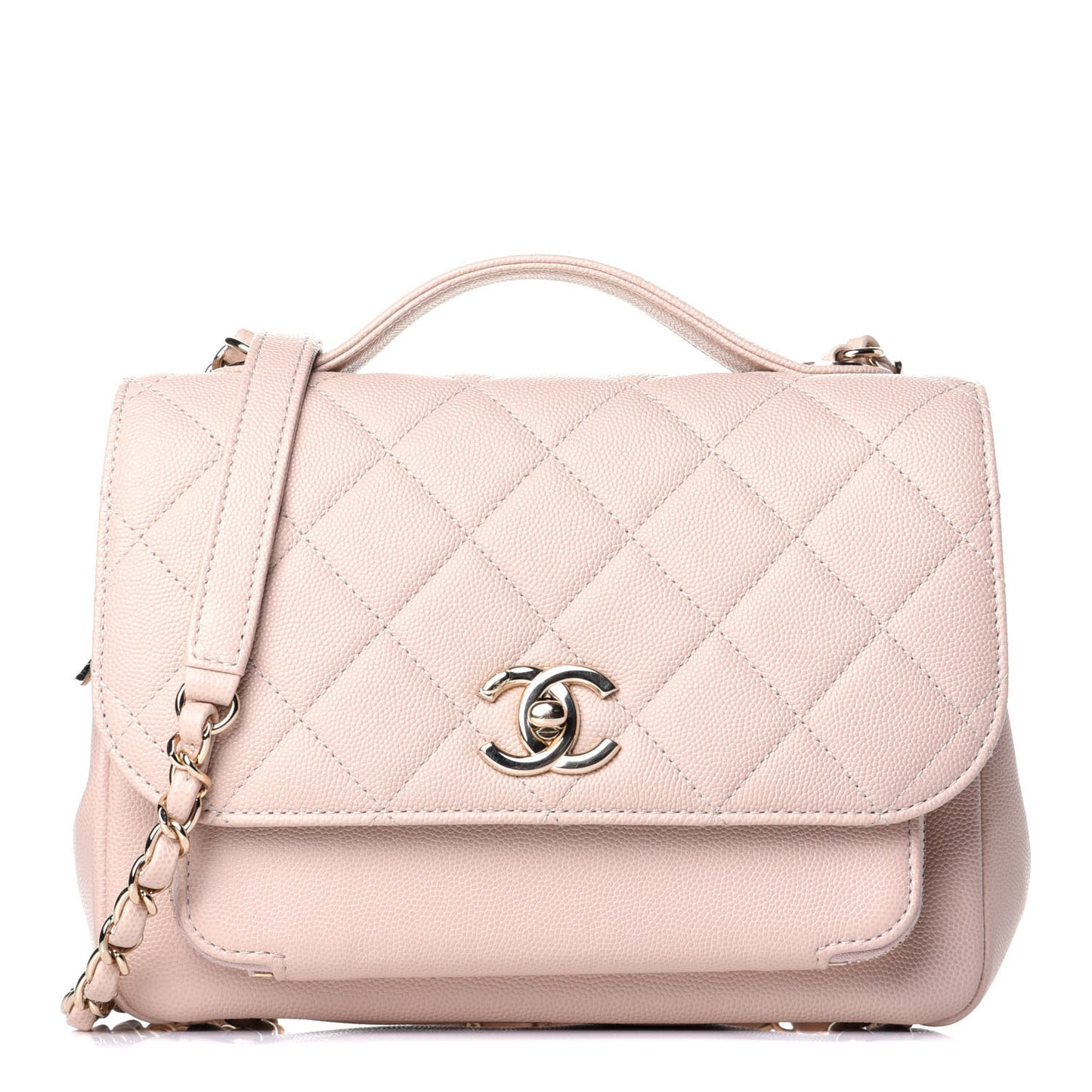 Caviar Quilted Medium Business Affinity Flap Beige