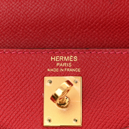 Hermes Epsom Kelly Sellier 25 Rouge Casaque 6 of 11