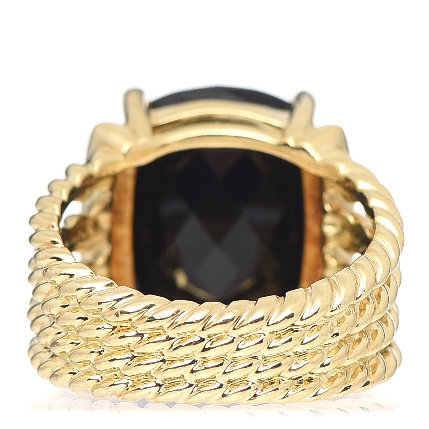 18K Yellow Gold Diamond Black Onyx 16mm Wheaton Ring 54 7