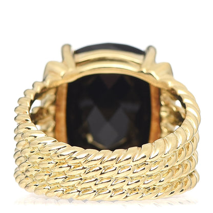 David Yurman 18K Yellow Gold Diamond Black Onyx 16mm Wheaton Ring 54 7 4 of 5