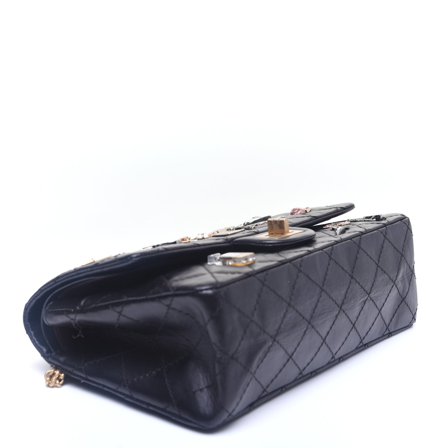 Aged Calfskin Lucky Charms 2.55 Reissue 225 Flap Black