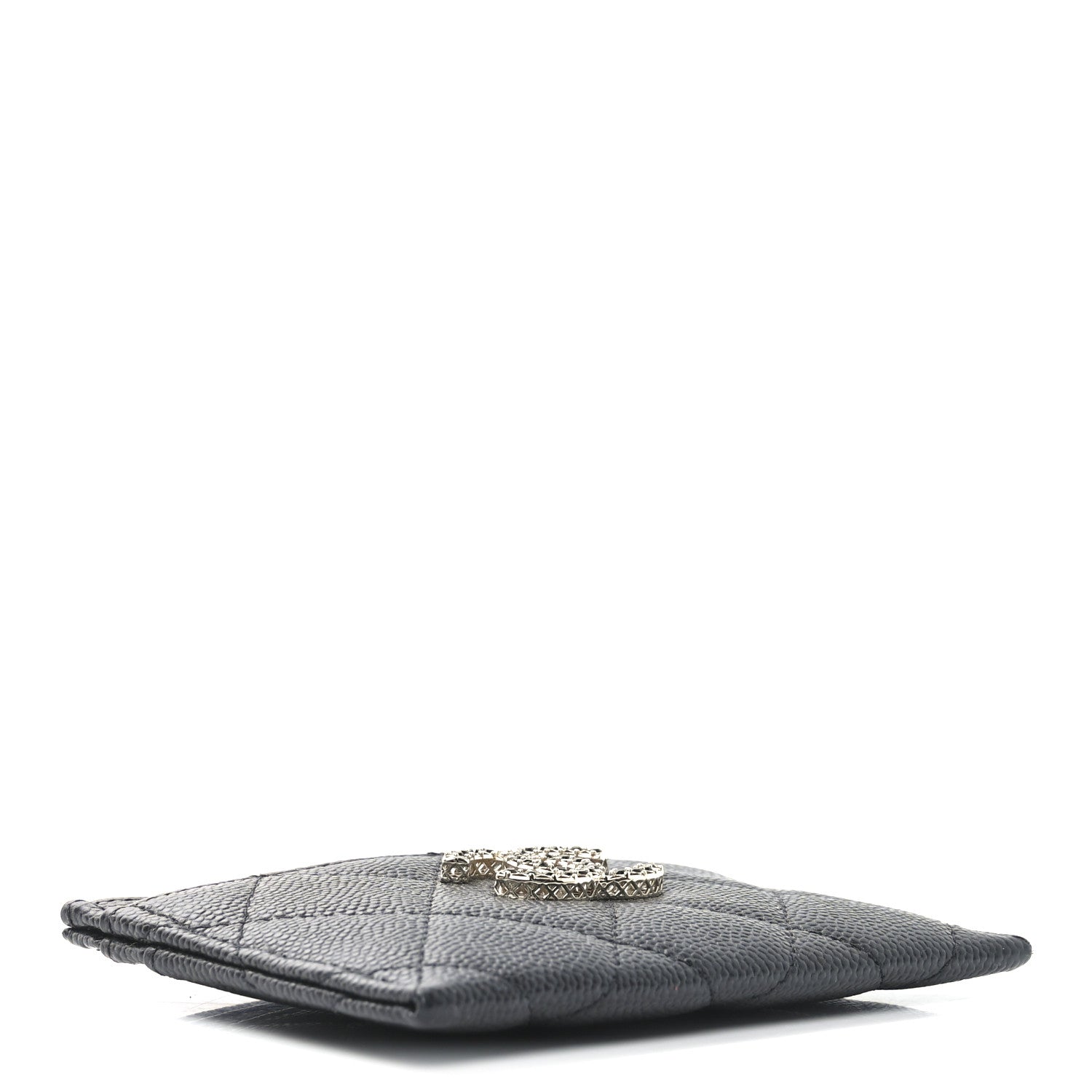 Chanel Shiny Caviar Quilted Strass CC Card Holder Black 4 of 9