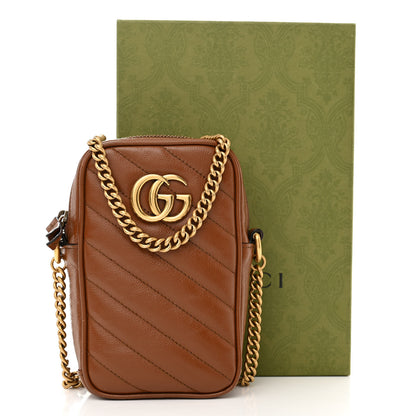Gucci Azalea Calfskin Matelasse Diagonal Mini GG Marmont Crossbody Bag Cuir 10 of 10