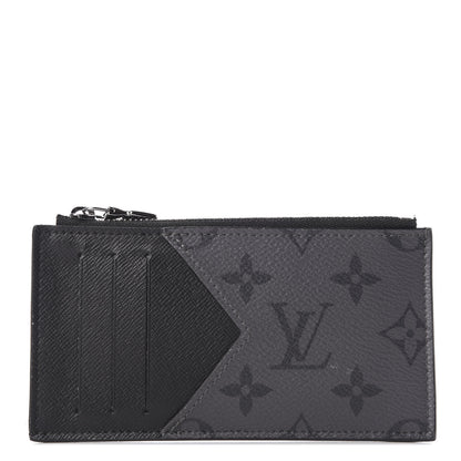 Louis Vuitton Reverse Monogram Eclipse Taiga Coin Card Holder 1 of 9