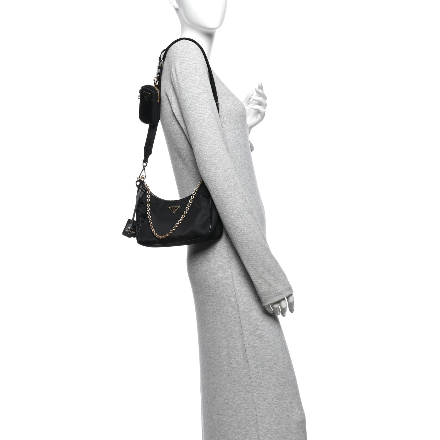 Prada Nylon Re-Edition 2005 Shoulder Bag Black 2 of 11