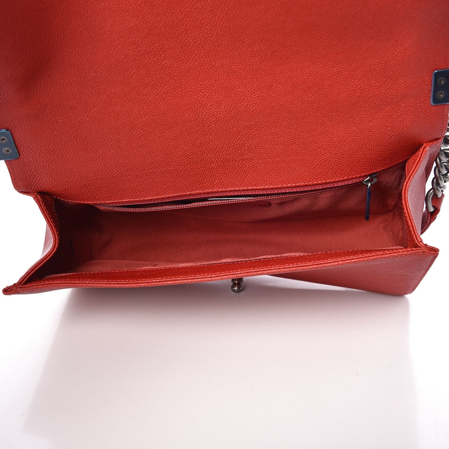 Caviar Quilted New Medium Boy Flap Red