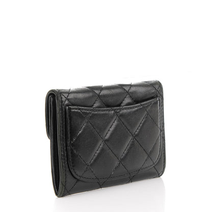 Chanel Lambskin Quilted Flap Card Holder Wallet Black 3 of 7