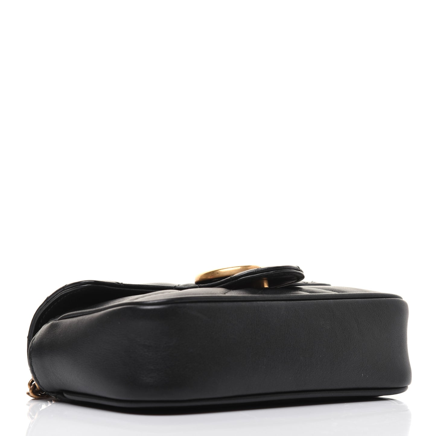 Calfskin Matelasse Super Mini GG Marmont Shoulder Bag Black