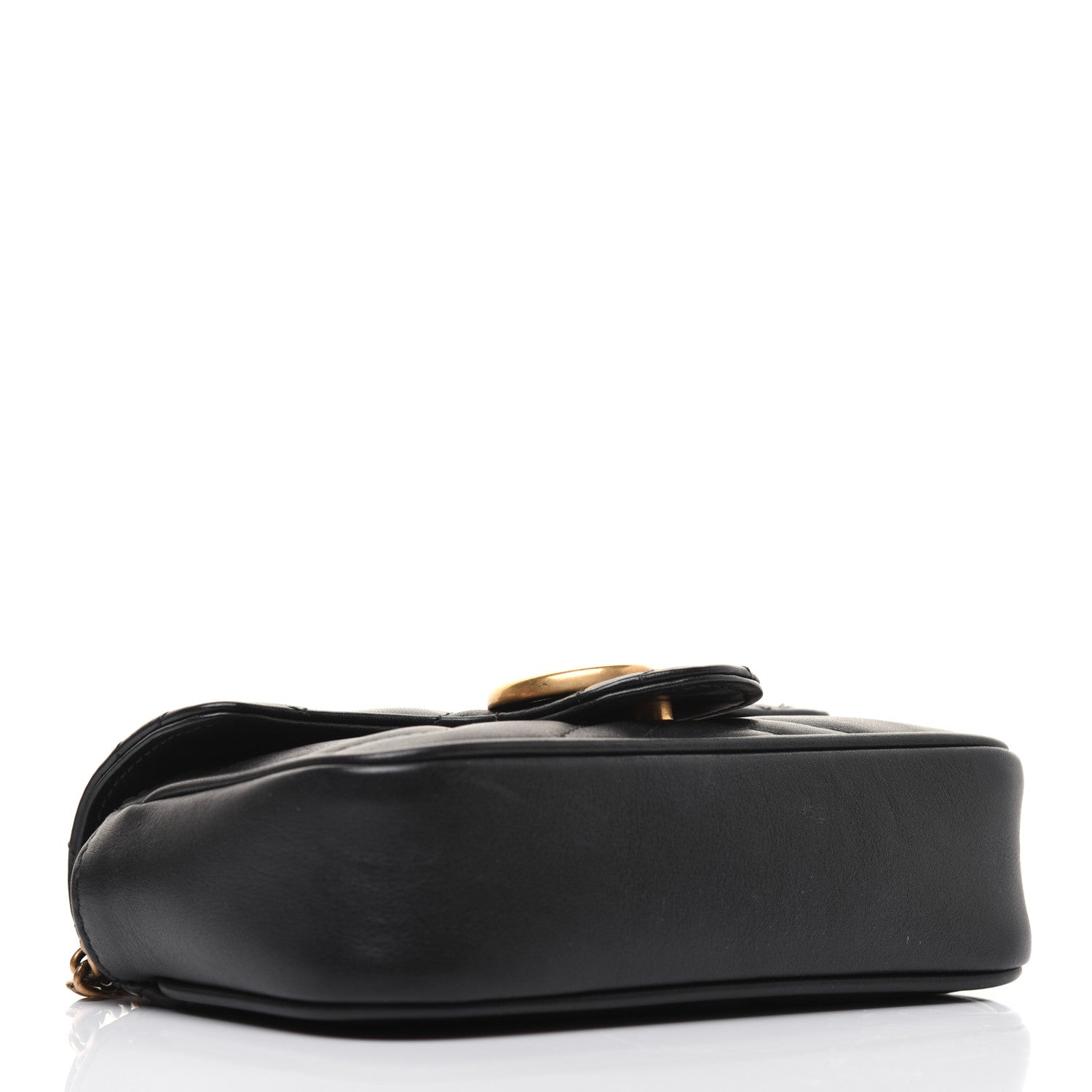 Gucci Calfskin Matelasse Super Mini GG Marmont Shoulder Bag Black 4 of 16