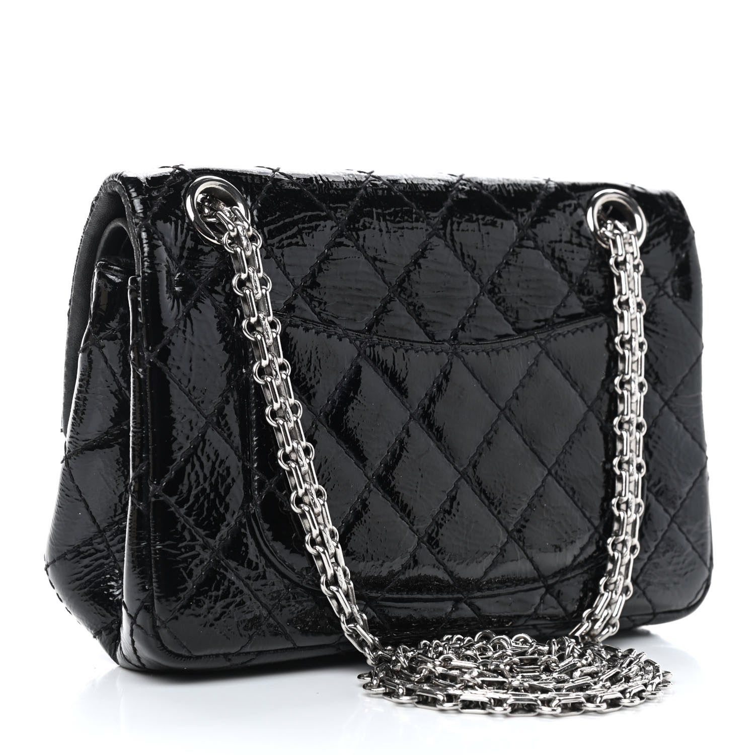 Chanel Crinkled Patent Quilted 2.55 Reissue Mini Flap Black 2 of 19