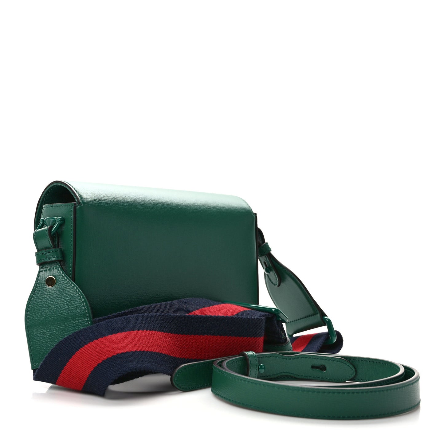 Azalea Calfskin Web Monochrome Horsebit 1955 Shoulder Bag Emerald