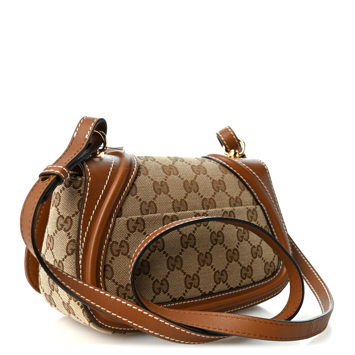 GG Supreme Monogram Calfskin Blondie Small Shoulder Bag  Beige Brown