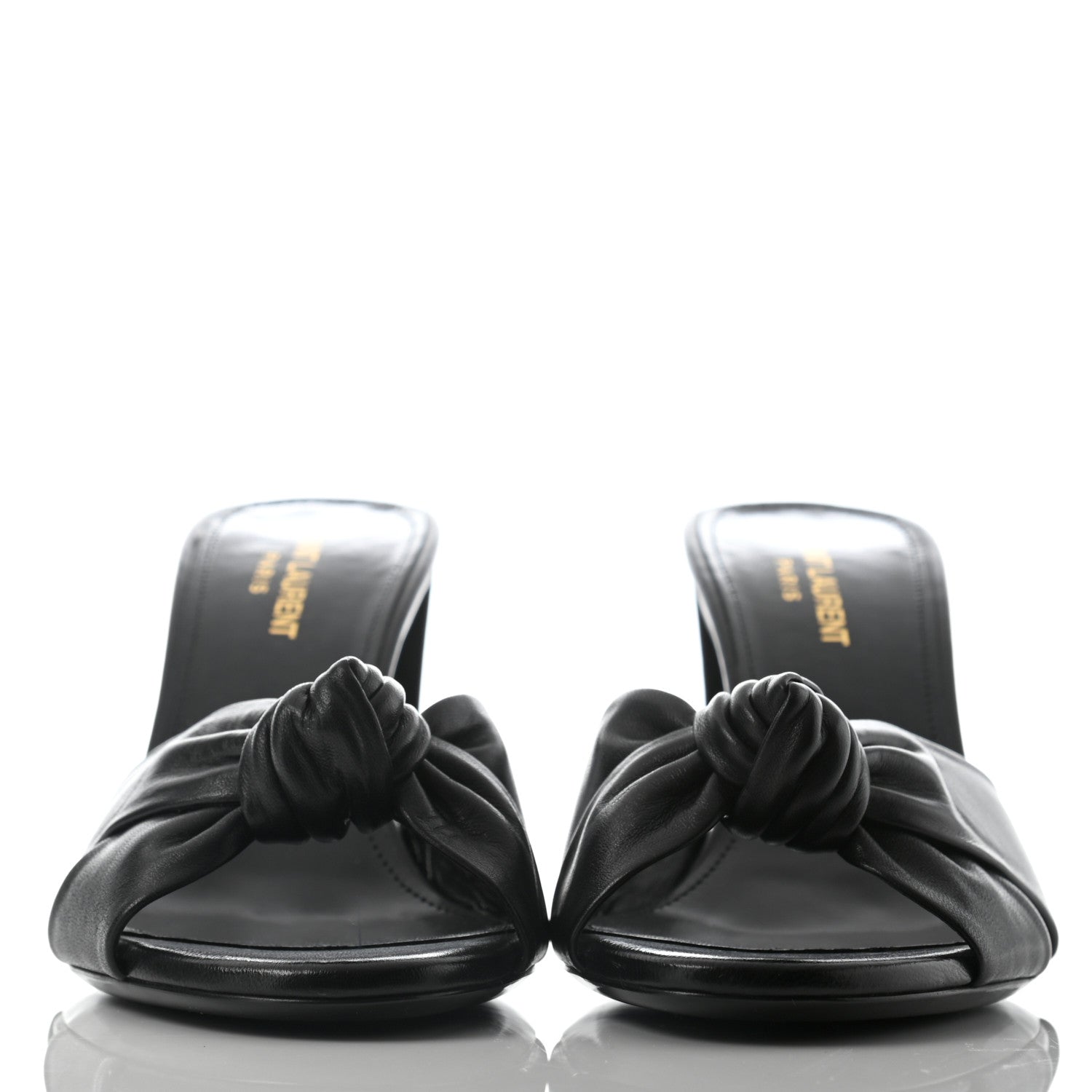 Saint Laurent Lambskin Bianca Mules 40 Black 2 of 6