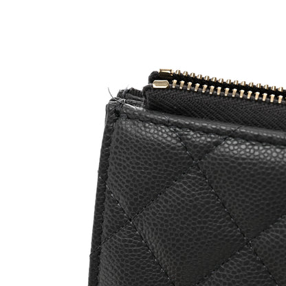 Chanel Caviar Quilted Large Flap Zip Clutch Grey 8 of 9