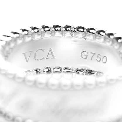 Van Cleef & Arpels 18K White Gold Perlee Signature Ring 49 4.75 4 of 5
