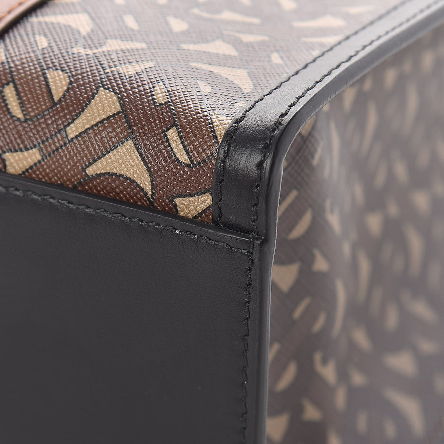 E-Canvas Monogram Stripe Portrait Tote Bag Bridle Brown