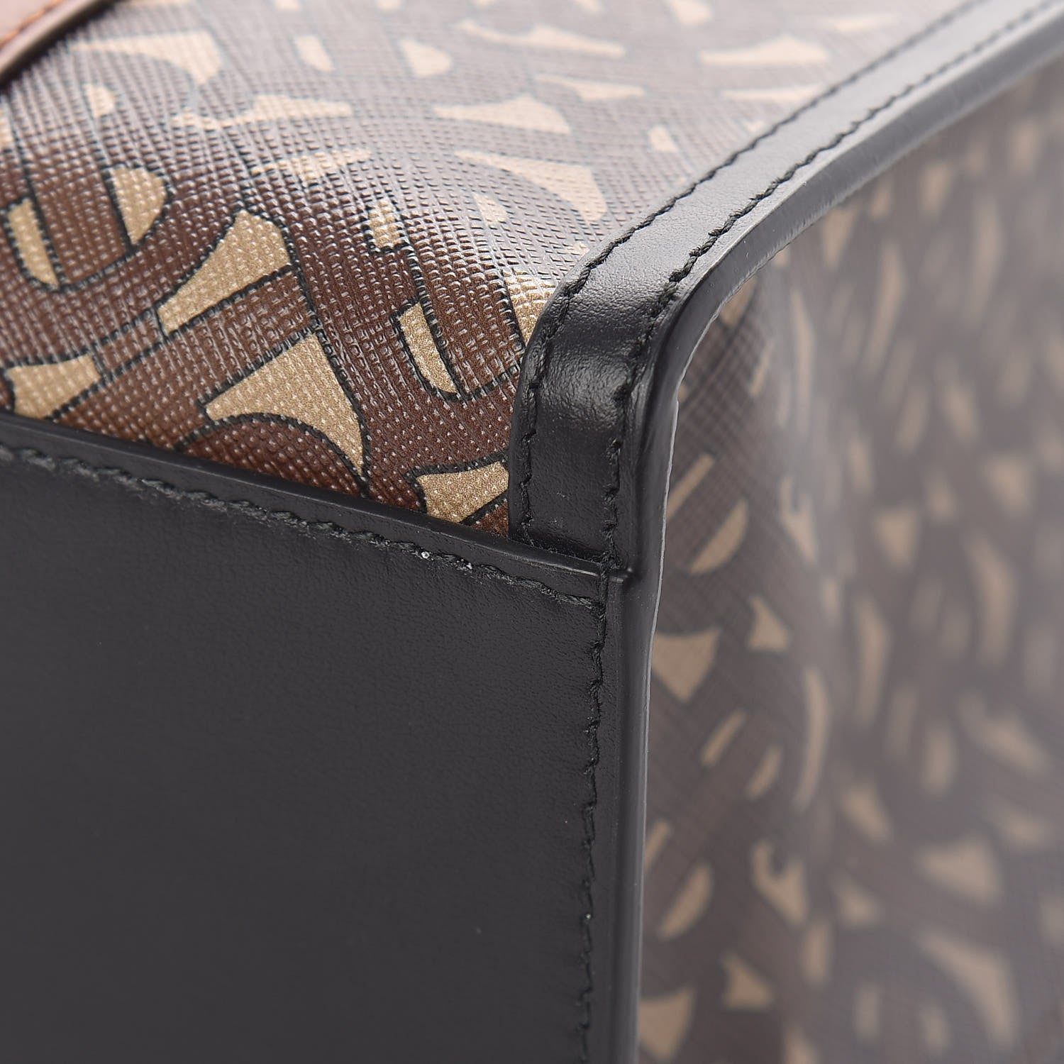 Burberry E-Canvas Monogram Stripe Portrait Tote Bag Bridle Brown 12 of 14