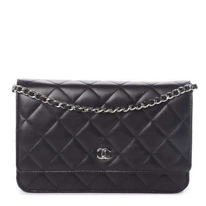 Chanel Lambskin Quilted Wallet On Chain WOC Black 1 of 10