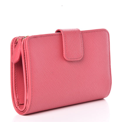 Prada Saffiano Compact Wallet Peonia 3 of 6