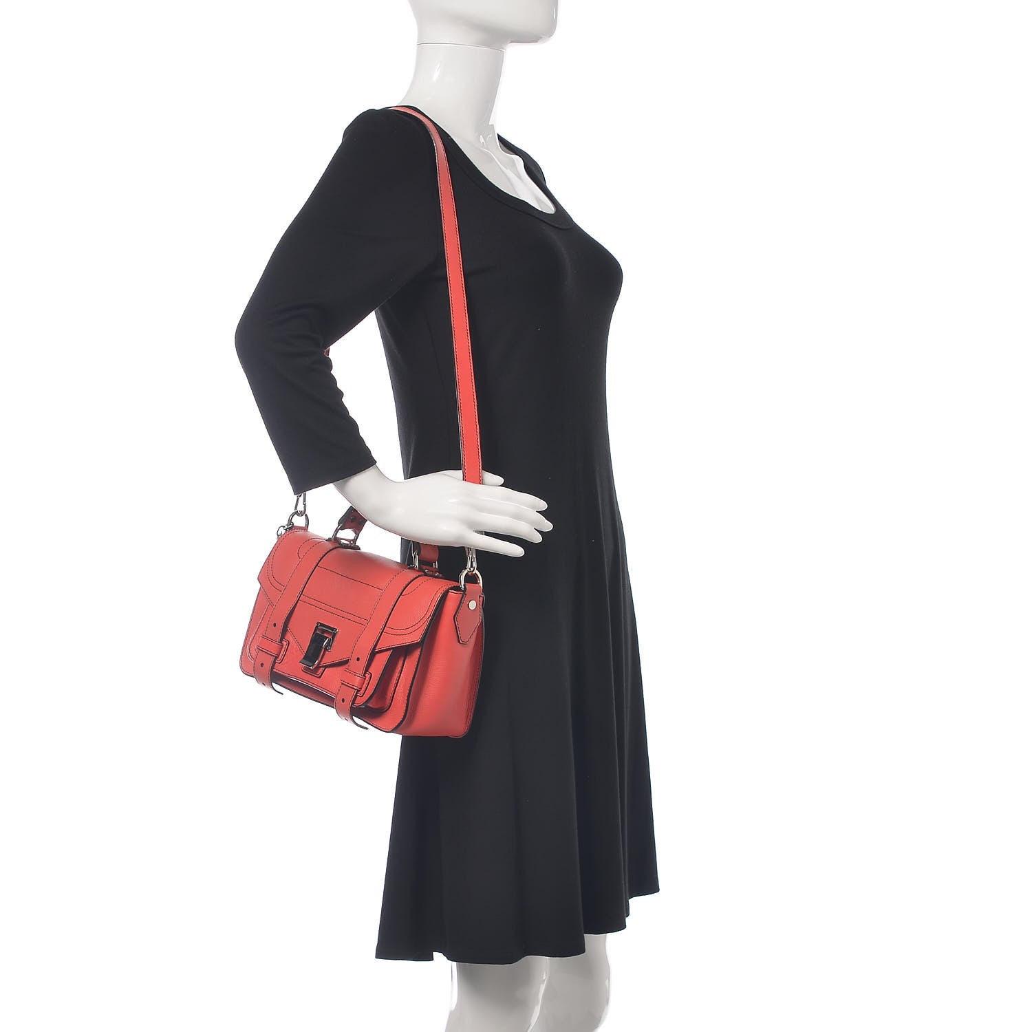 Proenza Schouler Grainy Calfskin Tiny PS1 Satchel Geranium 2 of 10